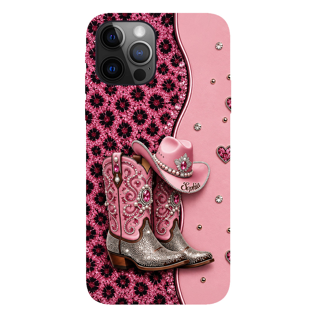 Cowgirl Boots - Personalized Cowgirl Full Print Phone Case