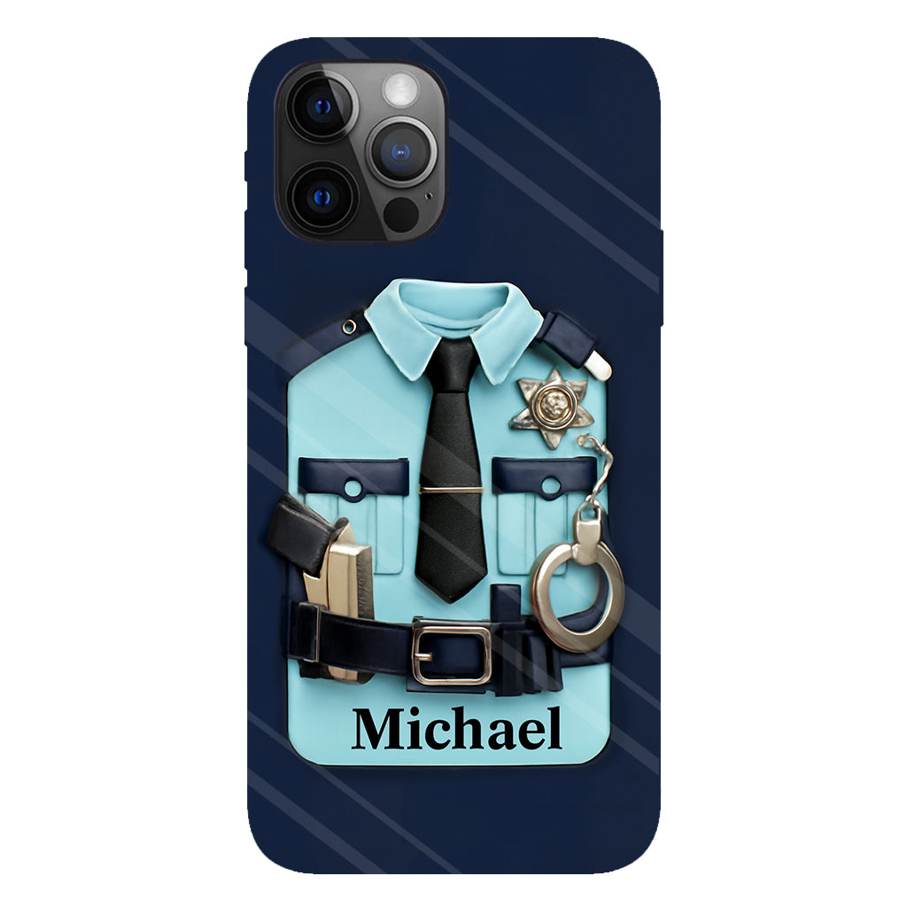 Officer, Police Uniform, Badge and Handcuffs - Personalized Police Officer Full Print Phone Case