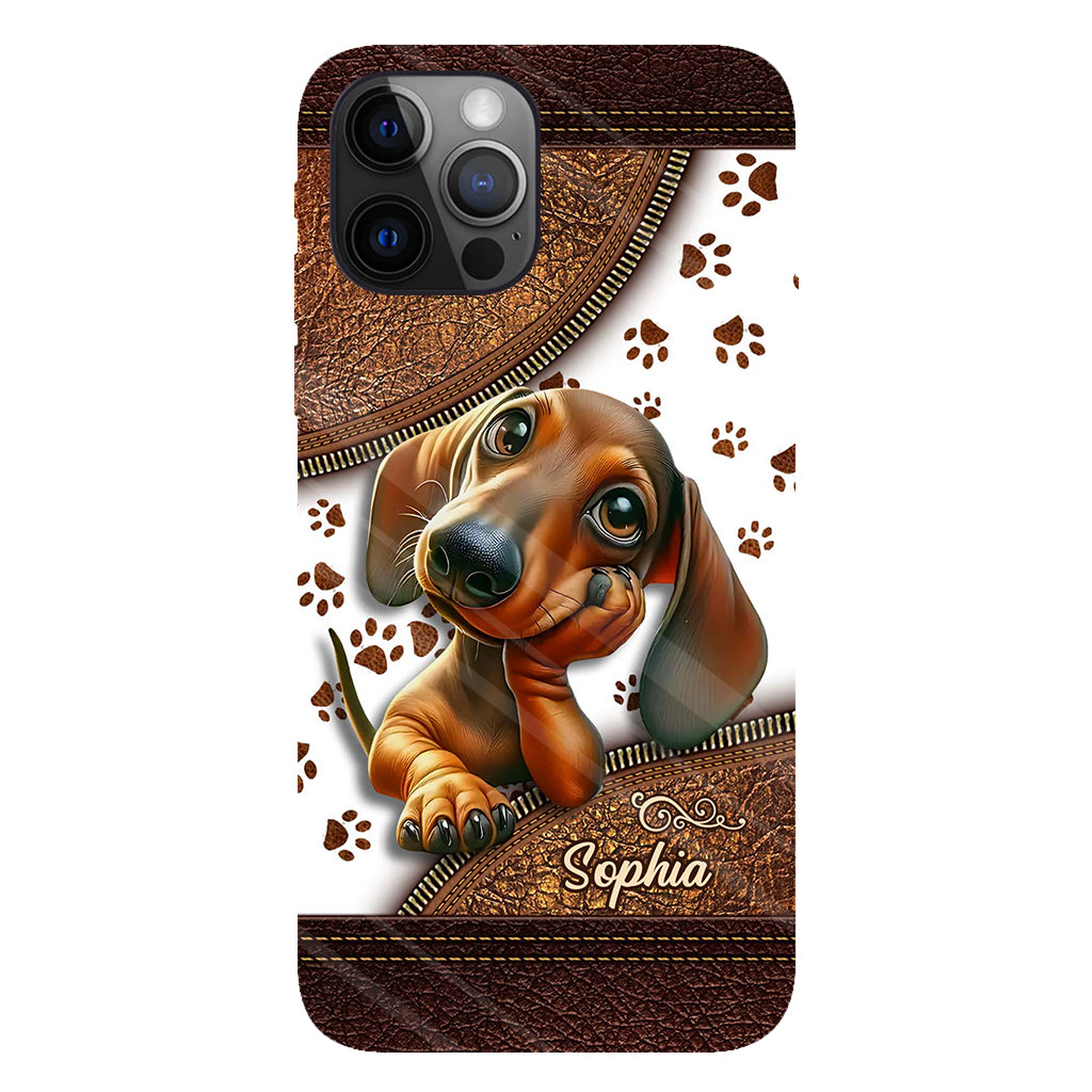 Cute Dachshund - Personalized Dog Full Print Phone Case