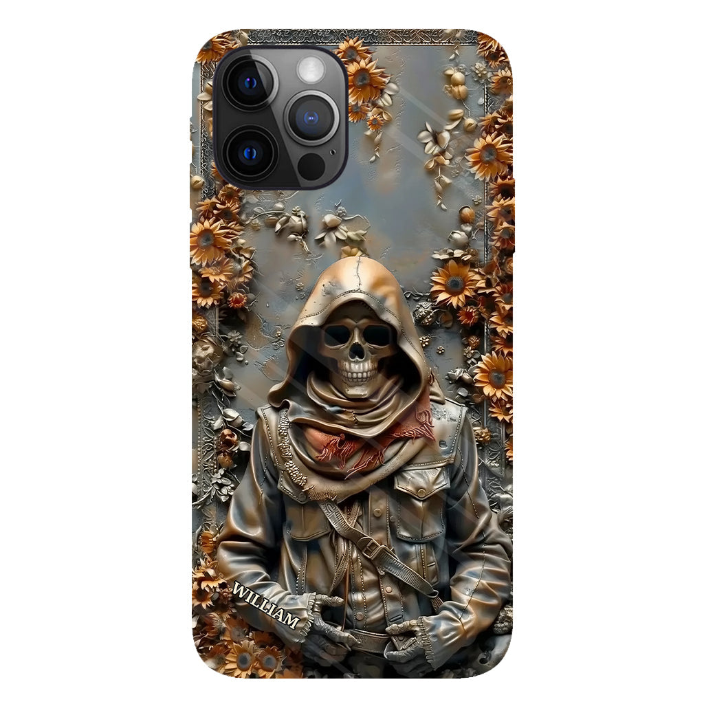 Vintage-Totenkopf – Personalisierte Handyhülle mit Totenkopf-Vollbild