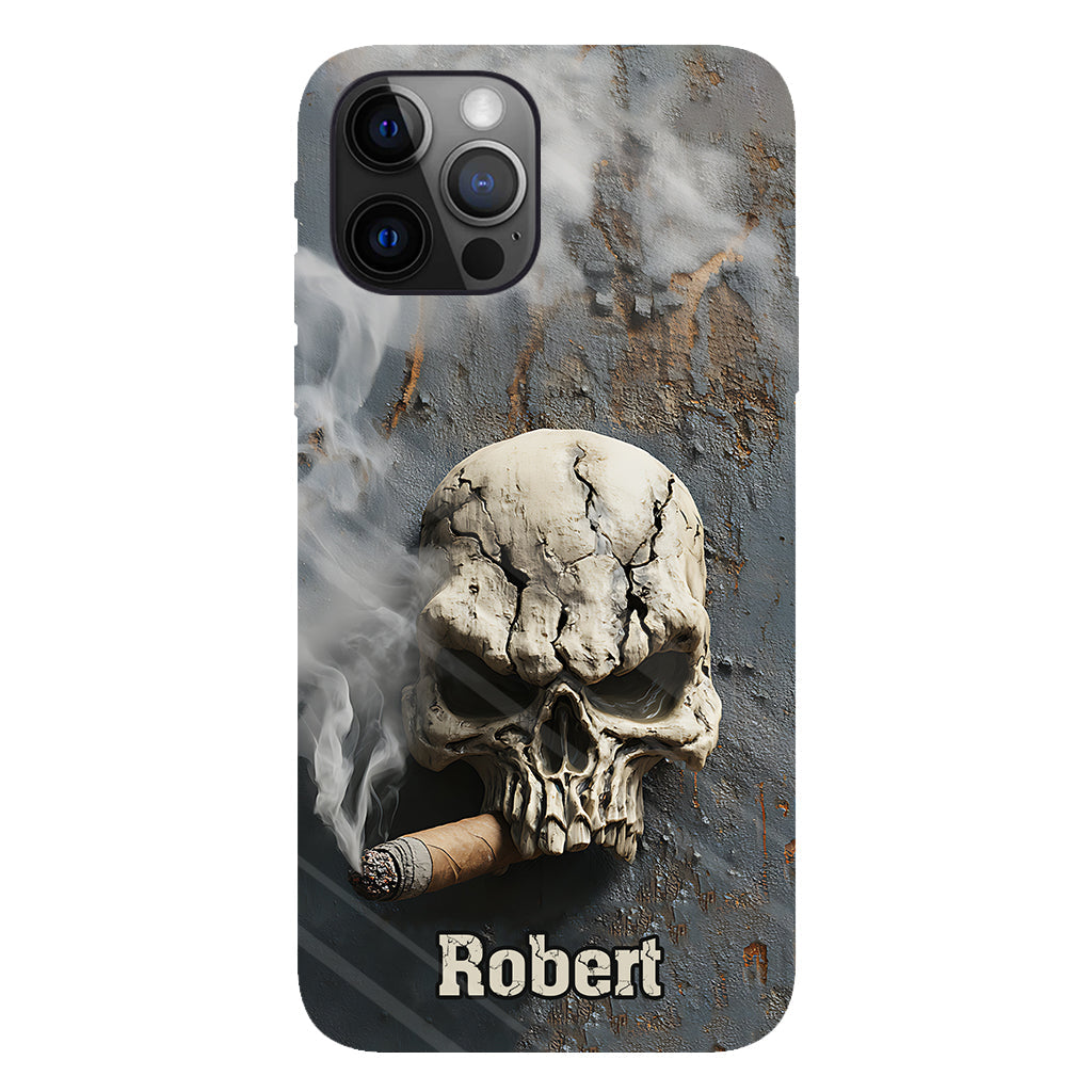 Skull Cigar - Personalized Skull Full Print Phone Case