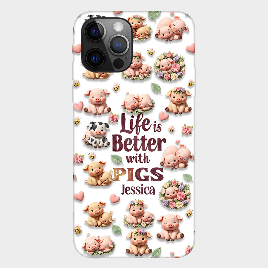 Just A Girl Who Loves Pigs - Personalized Pig Lover Full Print Phone Case