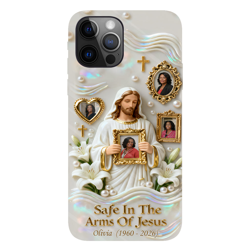Save In The Arms Of Jesus - Personalized Memorial Full Print Phone Case