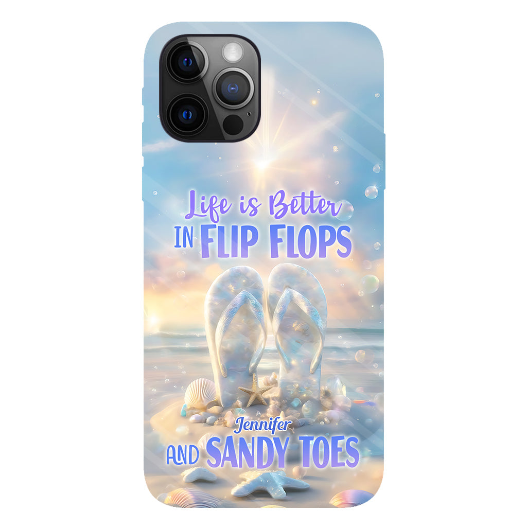 Life Is Better With Flipflops - Personalized Sea Lover Full Print Phone Case