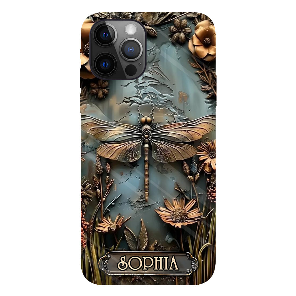 Wunderschöne Libelle, Schmetterling, Kolibri – personalisierte Handyhülle mit Gartenmotiven und Vollbilddruck