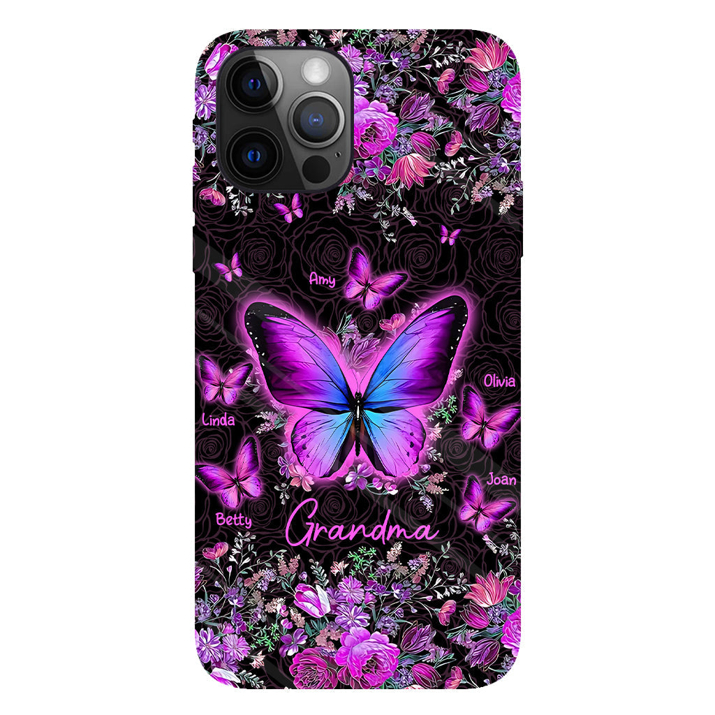 Grandma's Butterflies - Personalized Grandma Full Print Phone Case