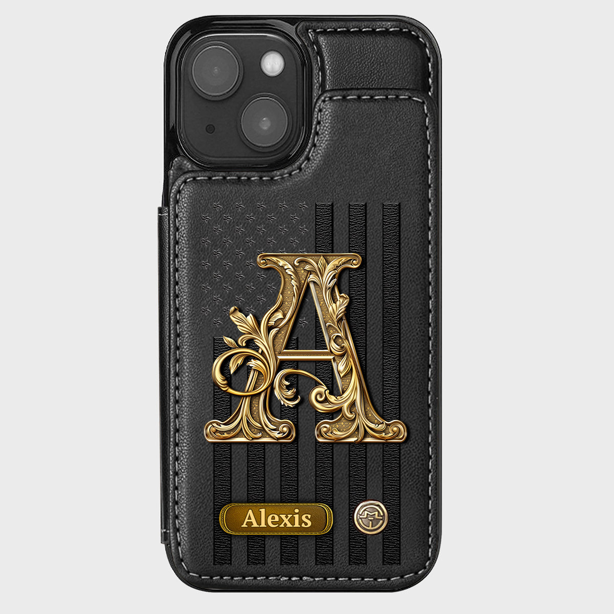 Initial Gift For Him, Gift For Man,... - Personalized Wallet Phone Case