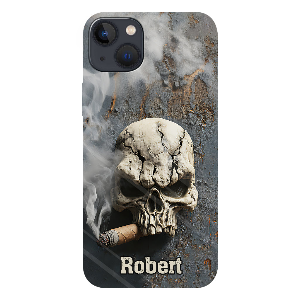 Skull Cigar - Personalized Skull Full Print Phone Case