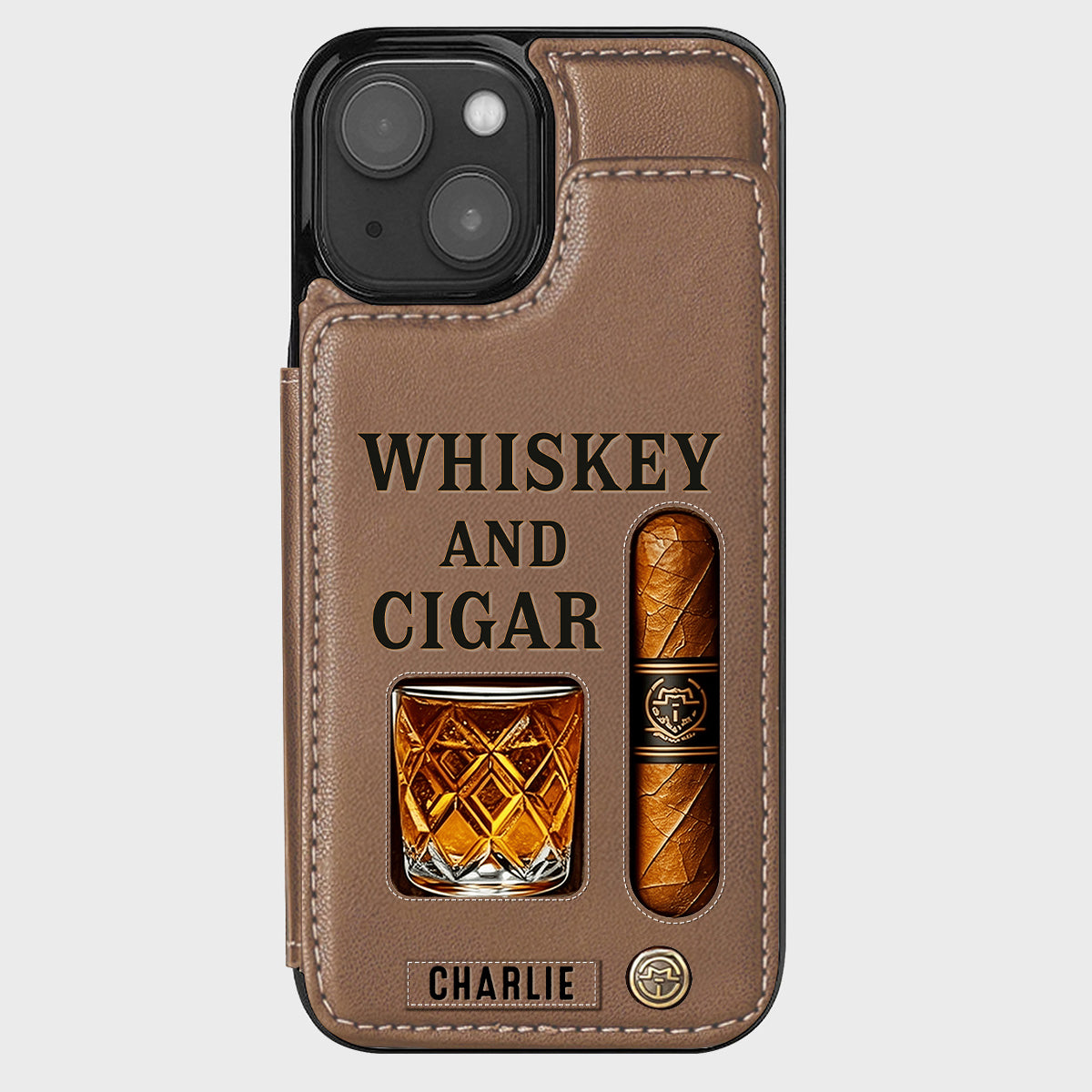 Whiskey & Cigar - Personalisierte Whisky-Handyhülle