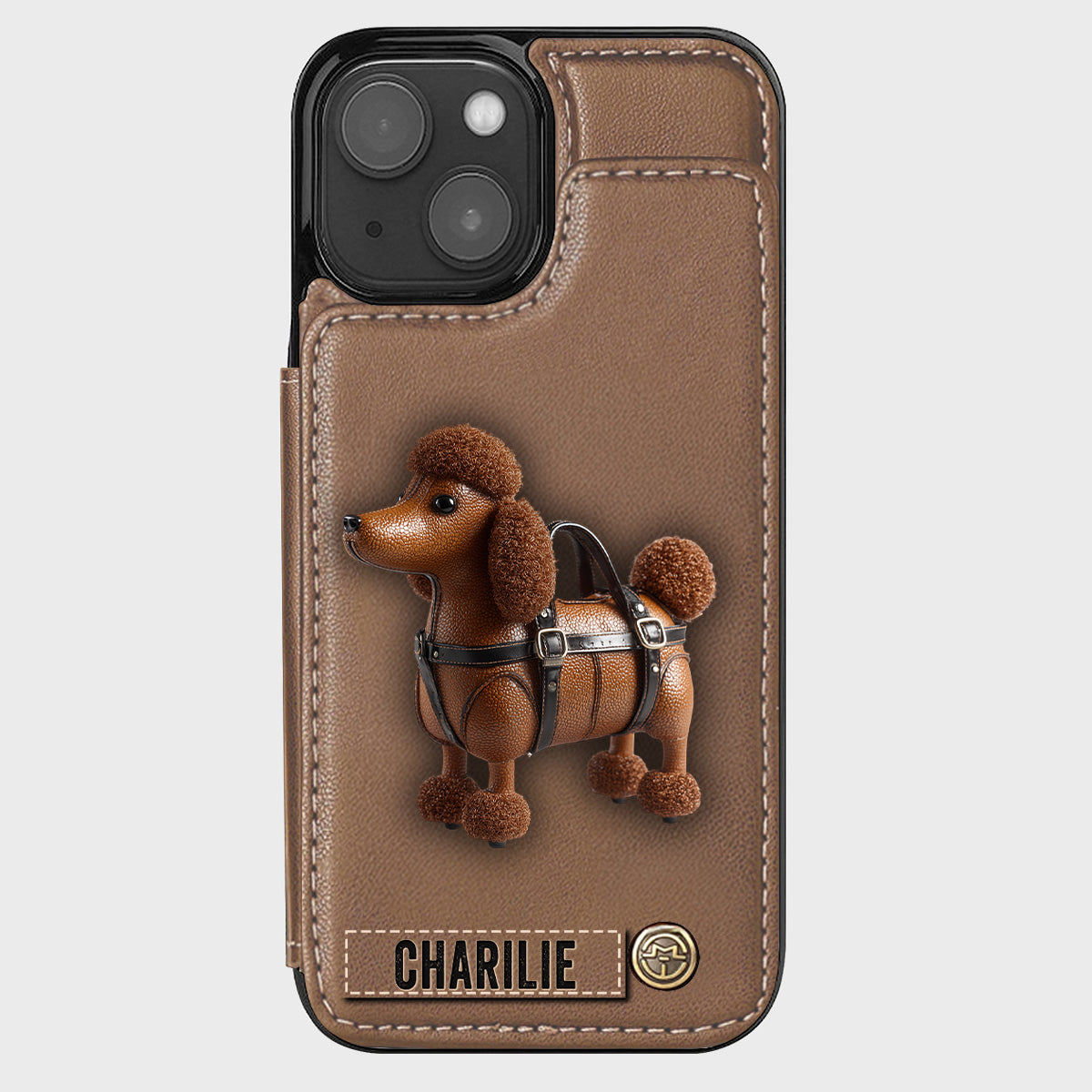 Cute Poodle - Personalized Dog Wallet Phone Case
