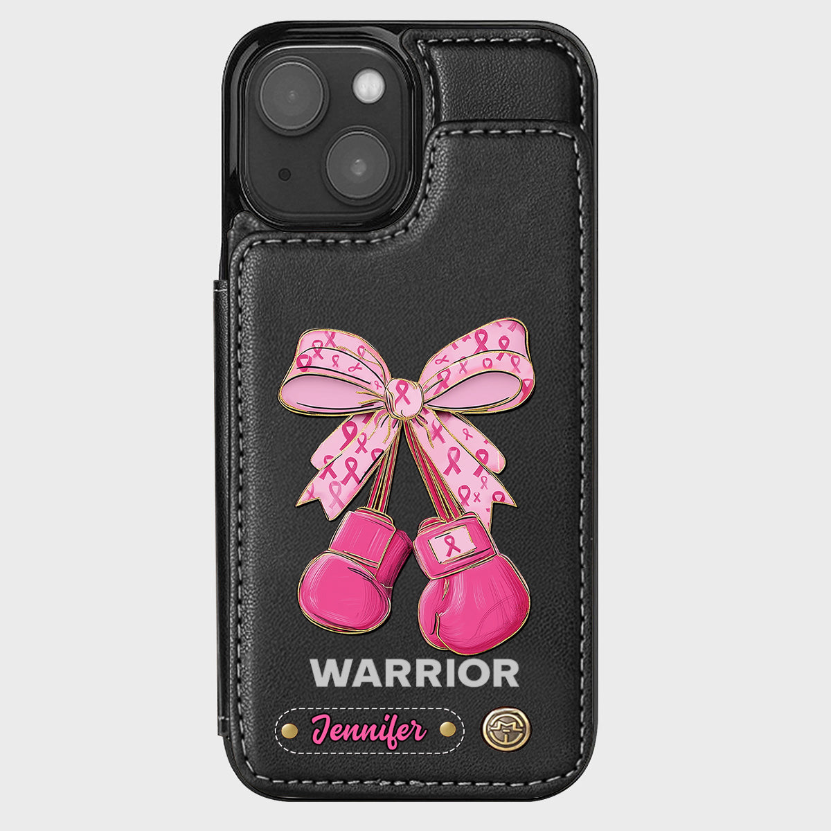 Warrior - Personalized Breast Cancer Awareness Wallet Phone Case