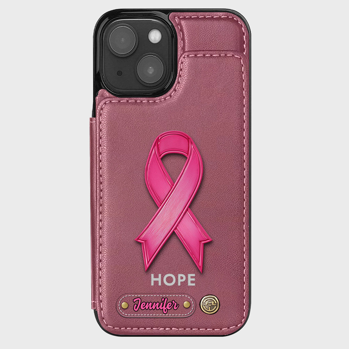 Hope - Personalized Breast Cancer Awareness Wallet Phone Case
