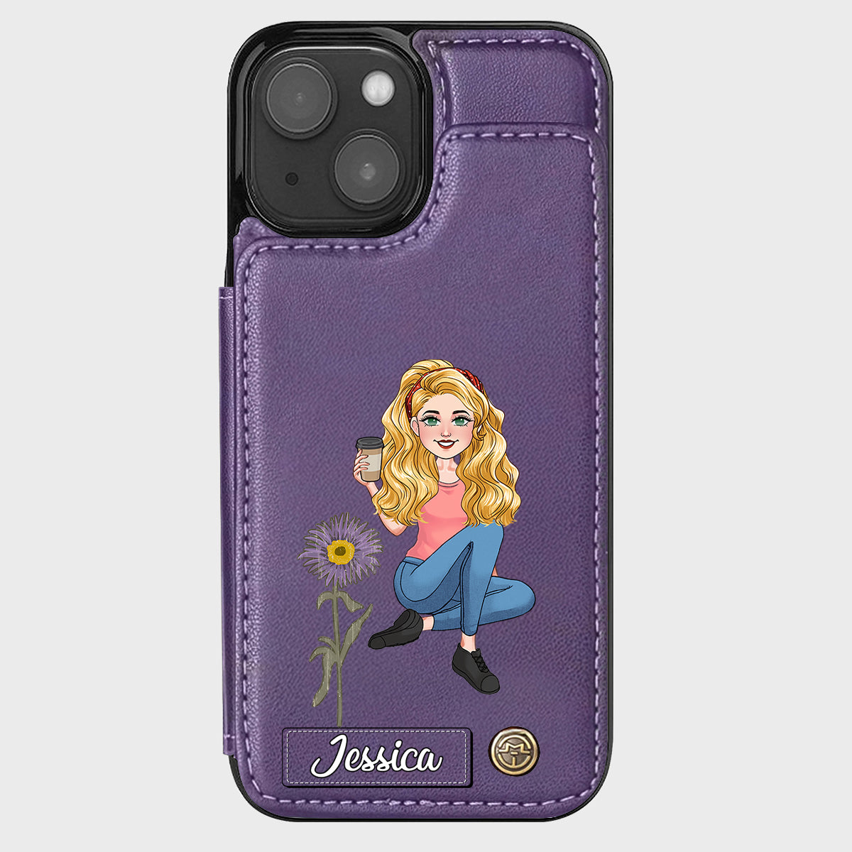 Geschenk zum Geburtstag der besten Freundin – Personalisierte Handyhülle mit Brieftaschenfunktion