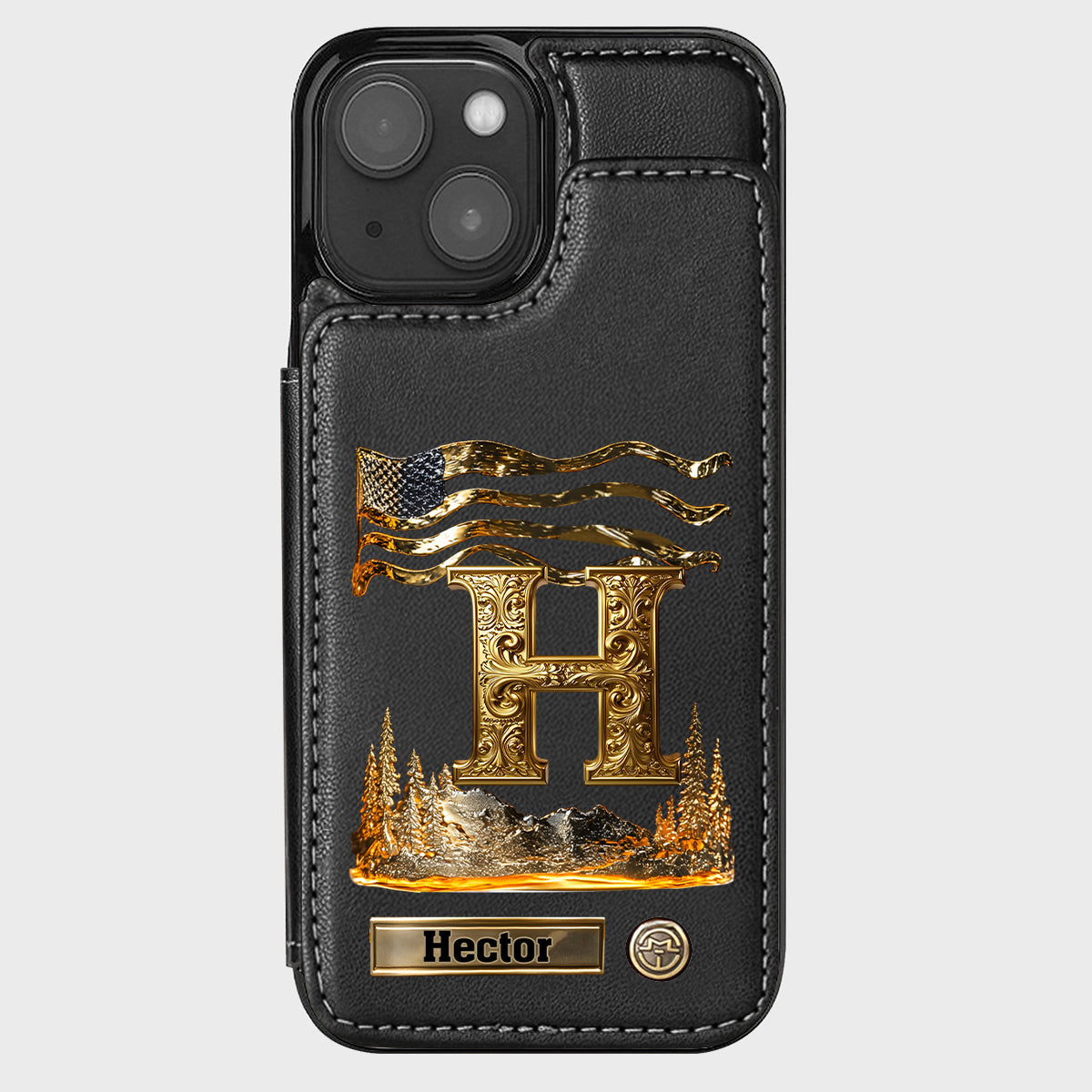 Name Initial Alphabet - Personalized Luxury Wallet Phone Case