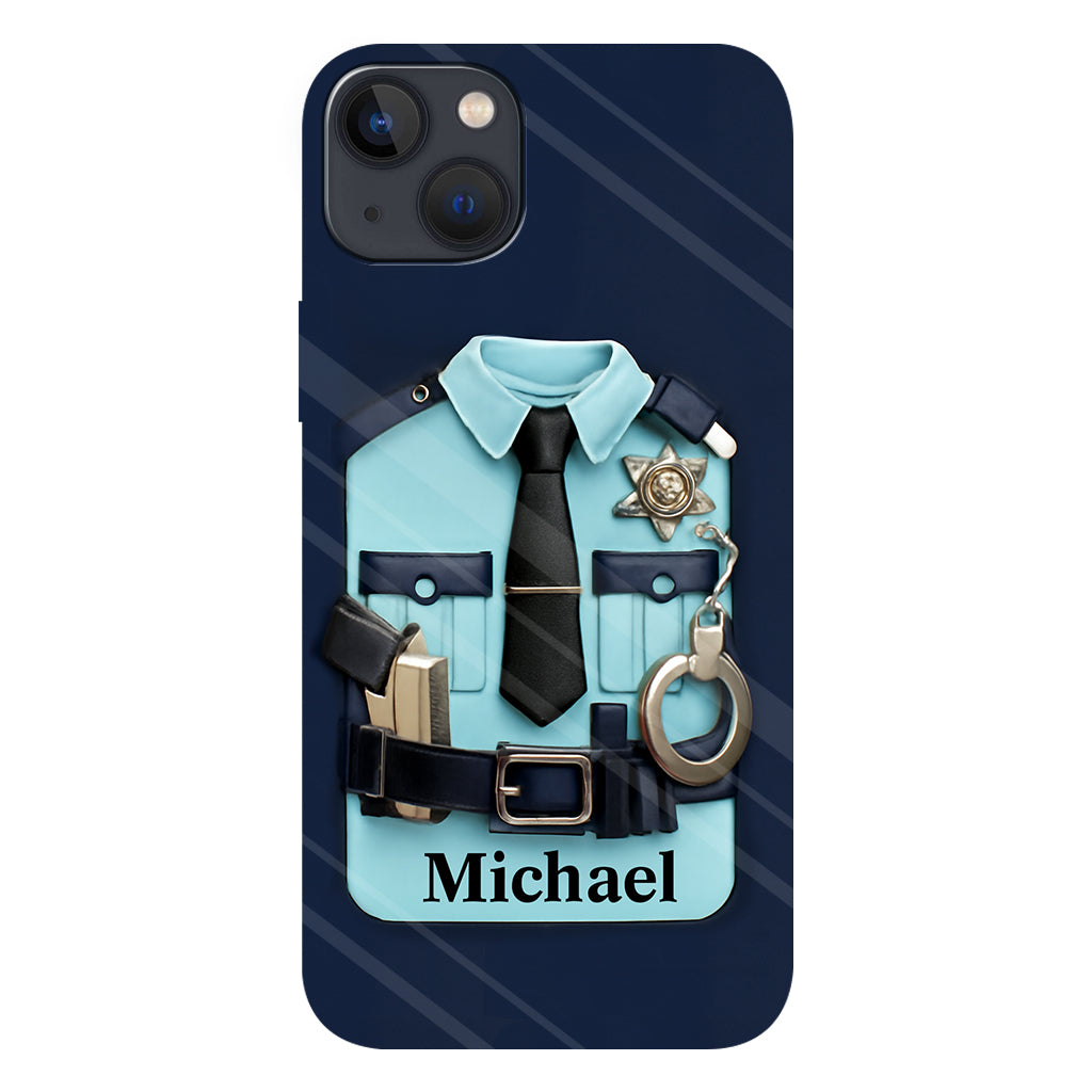 Officer, Police Uniform, Badge and Handcuffs - Personalized Police Officer Full Print Phone Case
