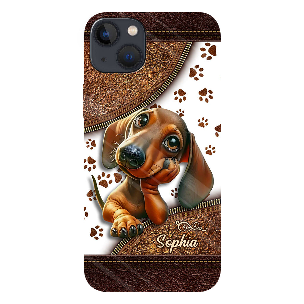 Cute Dachshund - Personalized Dog Full Print Phone Case