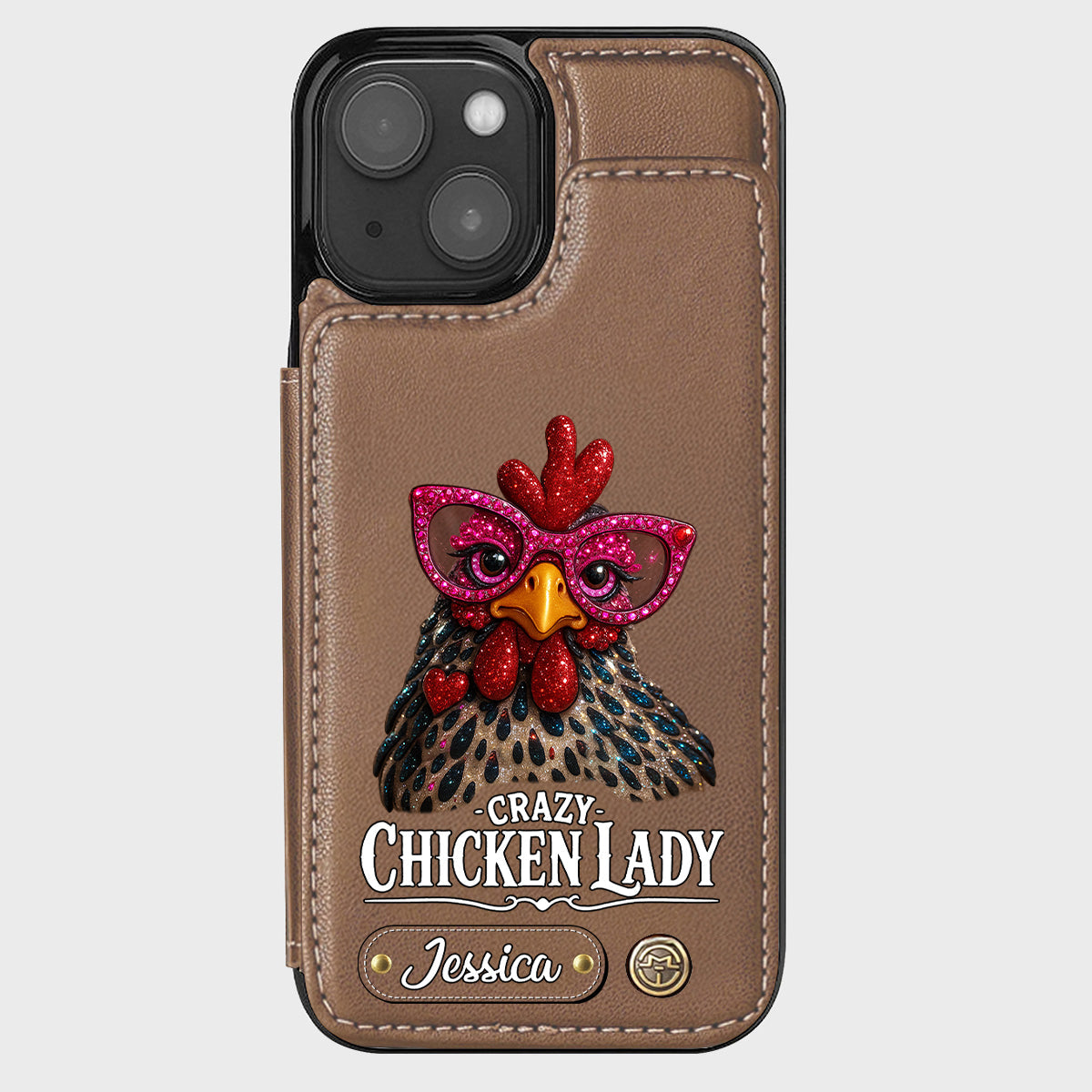 Crazy Chicken Lady - Personalized Chicken Wallet Phone Case
