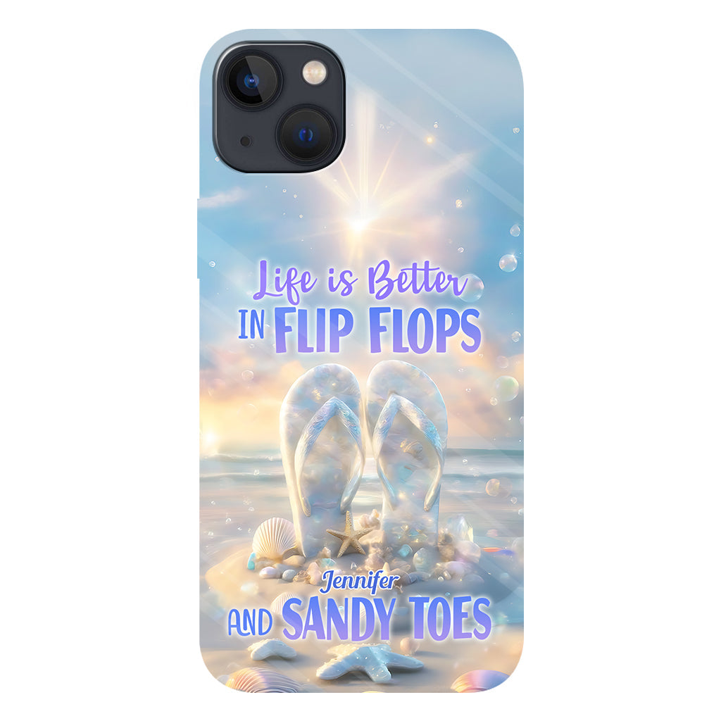 Life Is Better With Flipflops - Personalized Sea Lover Full Print Phone Case