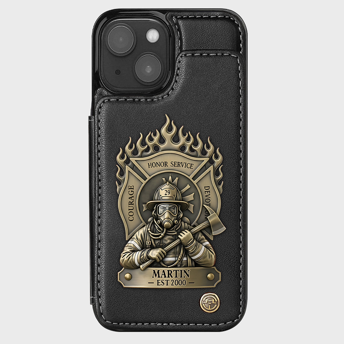 Stolzer Feuerwehrmann – Personalisierte Handyhülle mit Feuerwehrmotiv