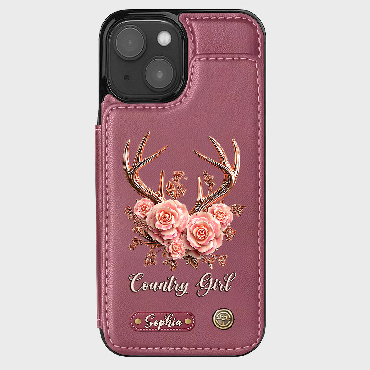Country Girl – Personalisierte Handyhülle mit Jagd-Geldbörse