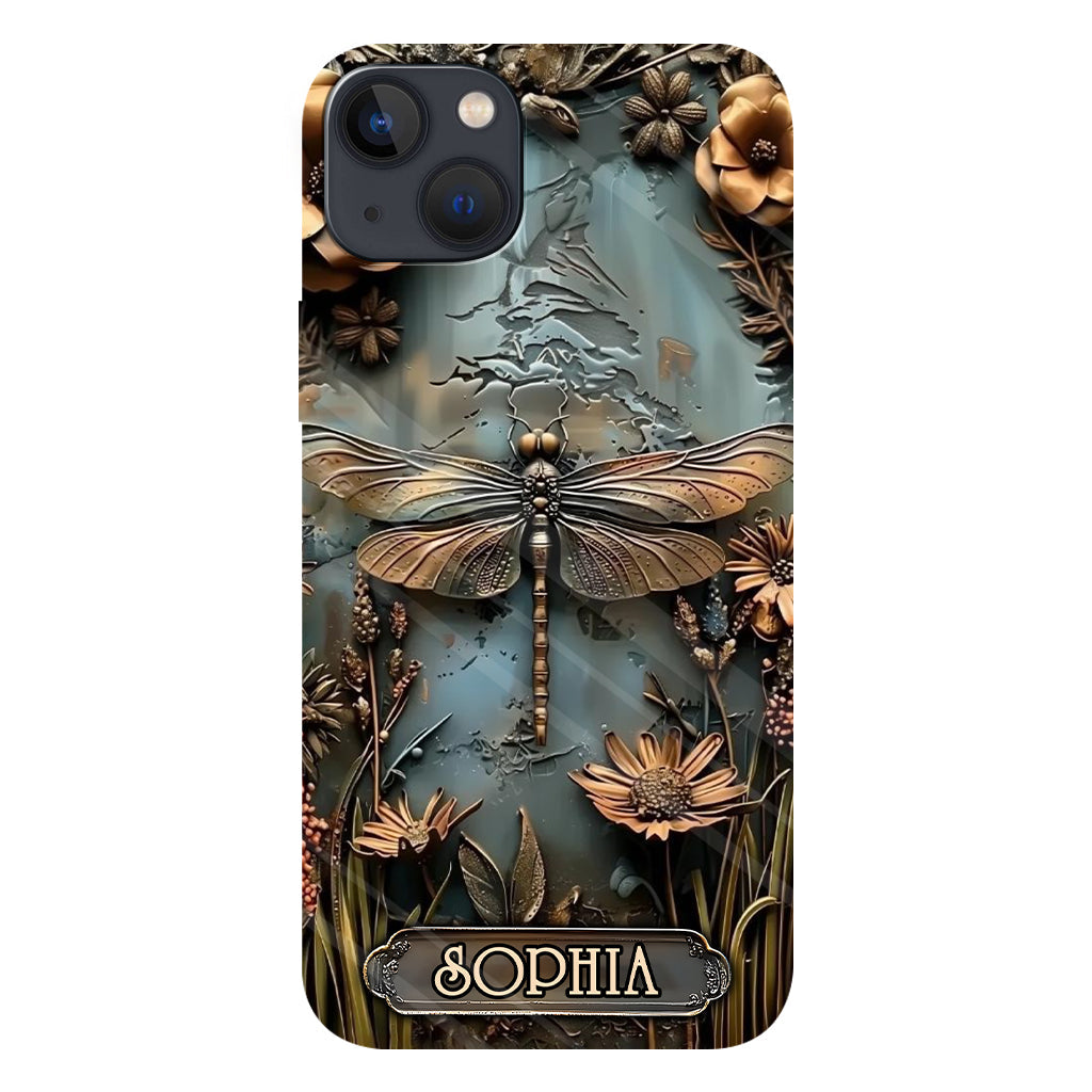 Wunderschöne Libelle, Schmetterling, Kolibri – personalisierte Handyhülle mit Gartenmotiven und Vollbilddruck