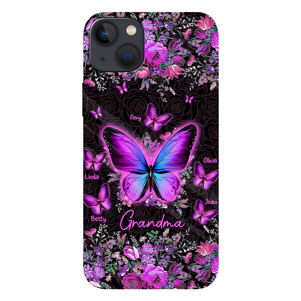 Grandma's Butterflies - Personalized Grandma Full Print Phone Case