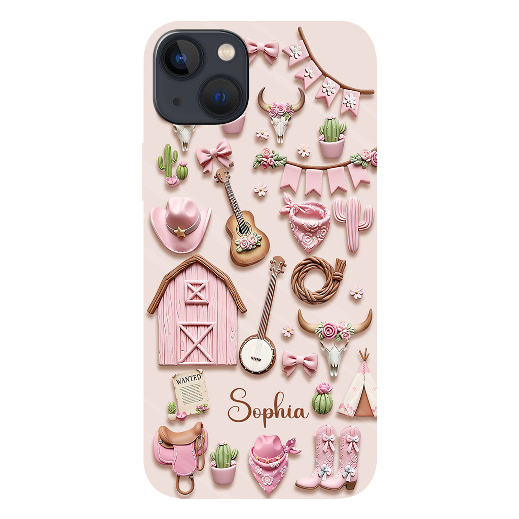 Pink Cowgirl - Personalized Cowgirl Full Print Phone Case
