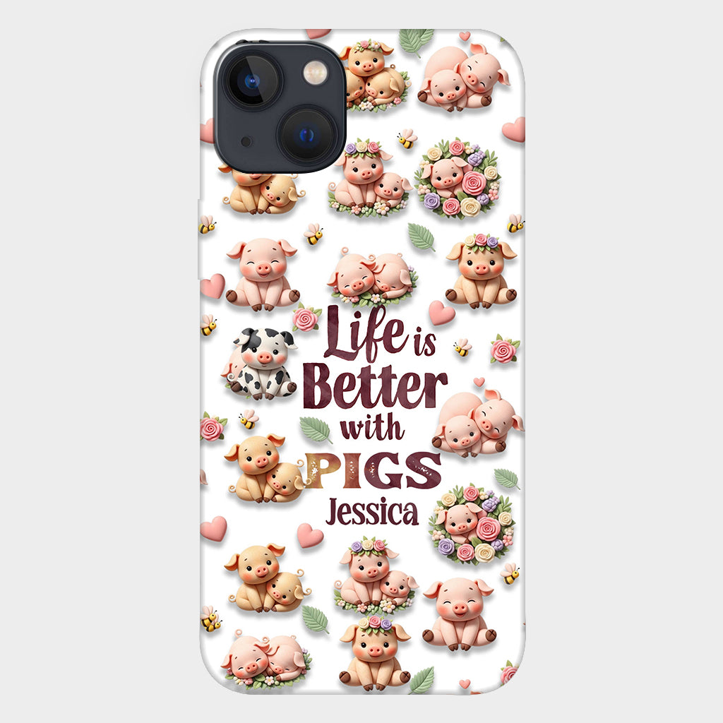Just A Girl Who Loves Pigs - Personalized Pig Lover Full Print Phone Case