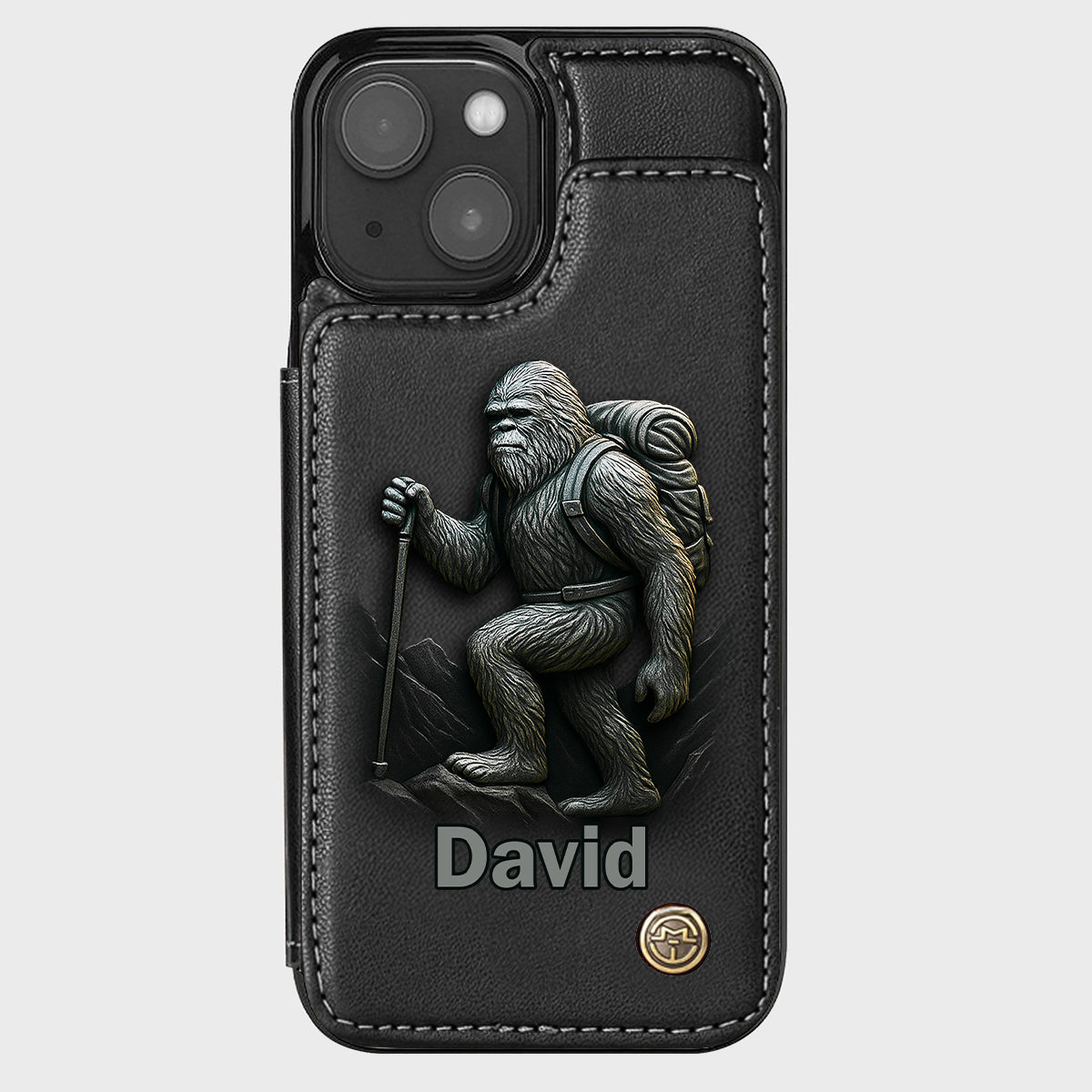 Sasquatch - Personalisierte Handyhülle mit Wanderbrieftasche