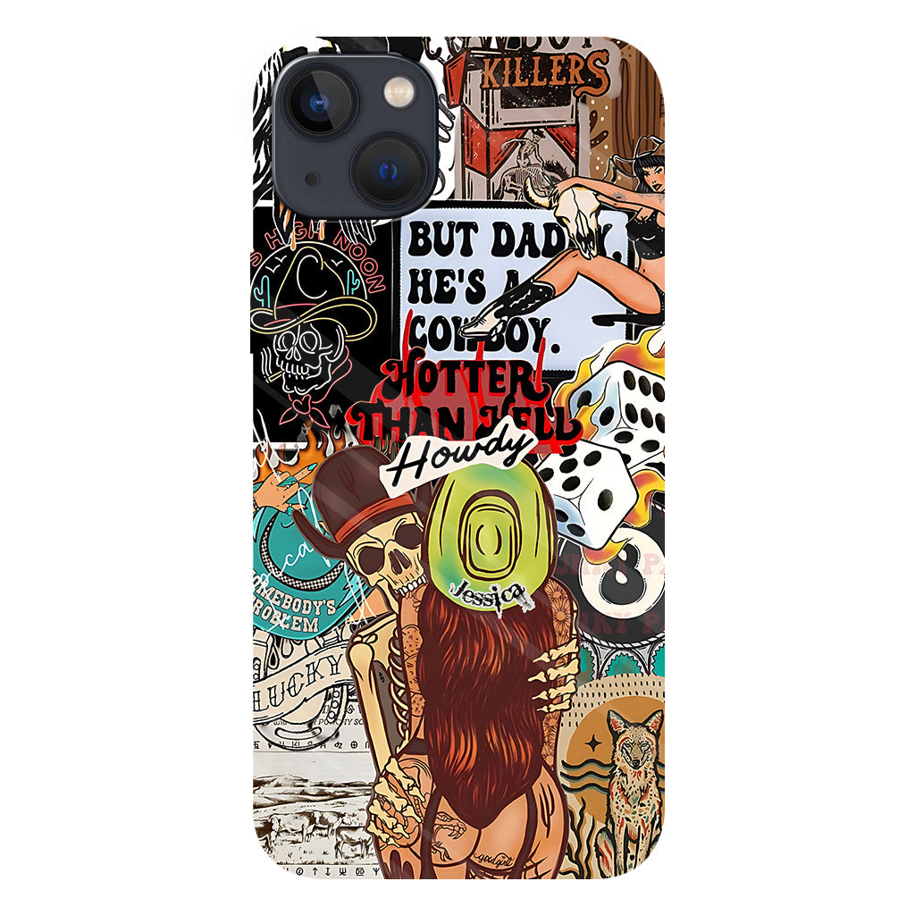 Howdy Cowgirl – Personalisierte Handyhülle mit Cowgirl-Vollbild