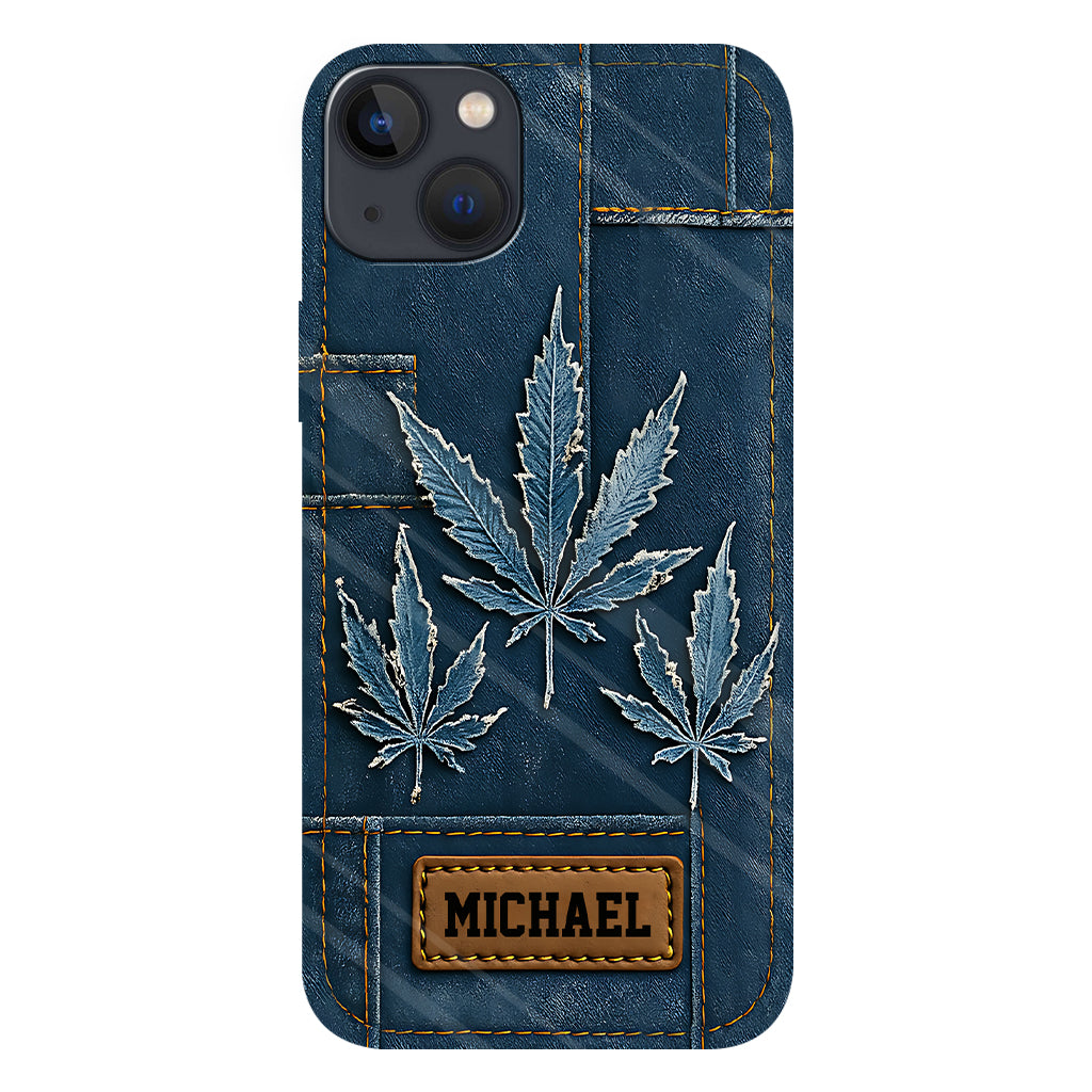 Distressed Denim Marijuanas - Personalized Weed Full Print Phone Case