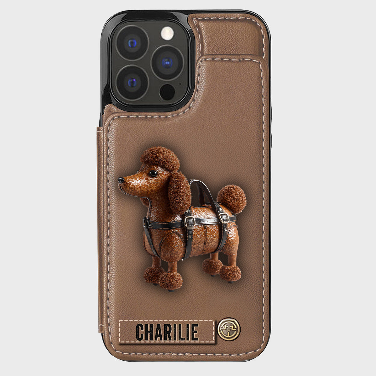 Cute Poodle - Personalized Dog Wallet Phone Case
