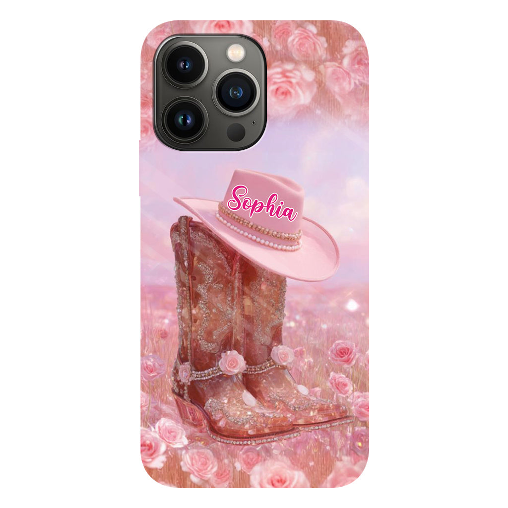 Floral Cowgirl - Personalized Cowgirl Full Print Phone Case & Phone Grip