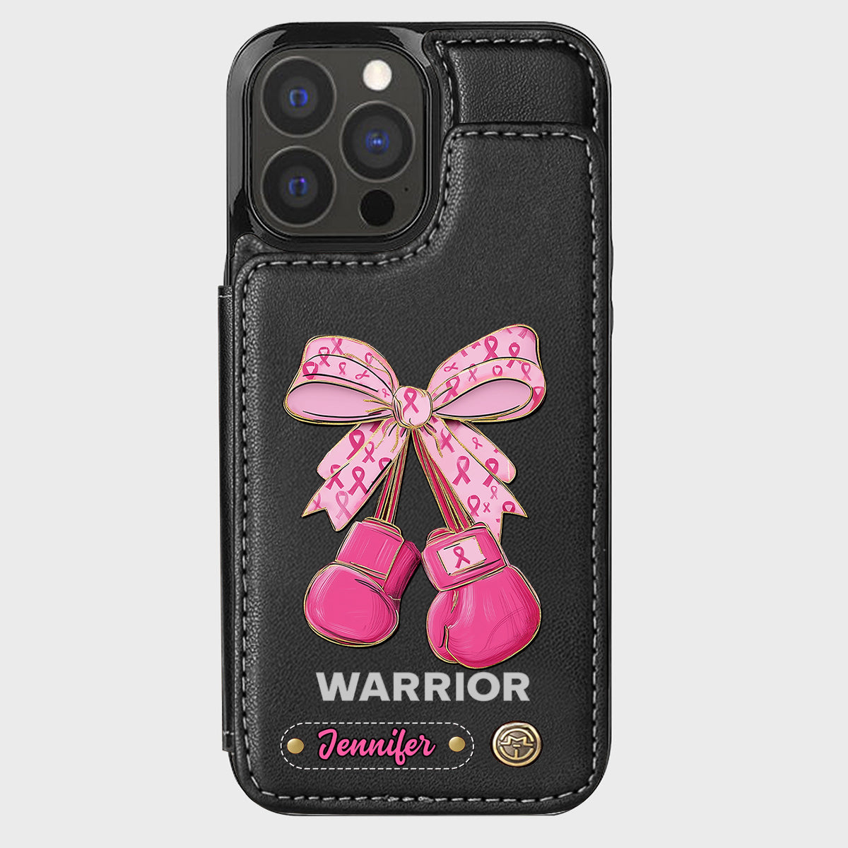 Warrior - Personalized Breast Cancer Awareness Wallet Phone Case
