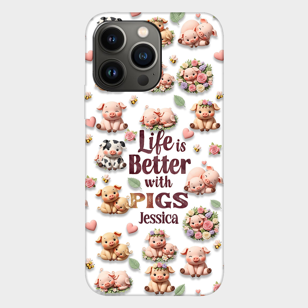Just A Girl Who Loves Pigs - Personalized Pig Lover Full Print Phone Case