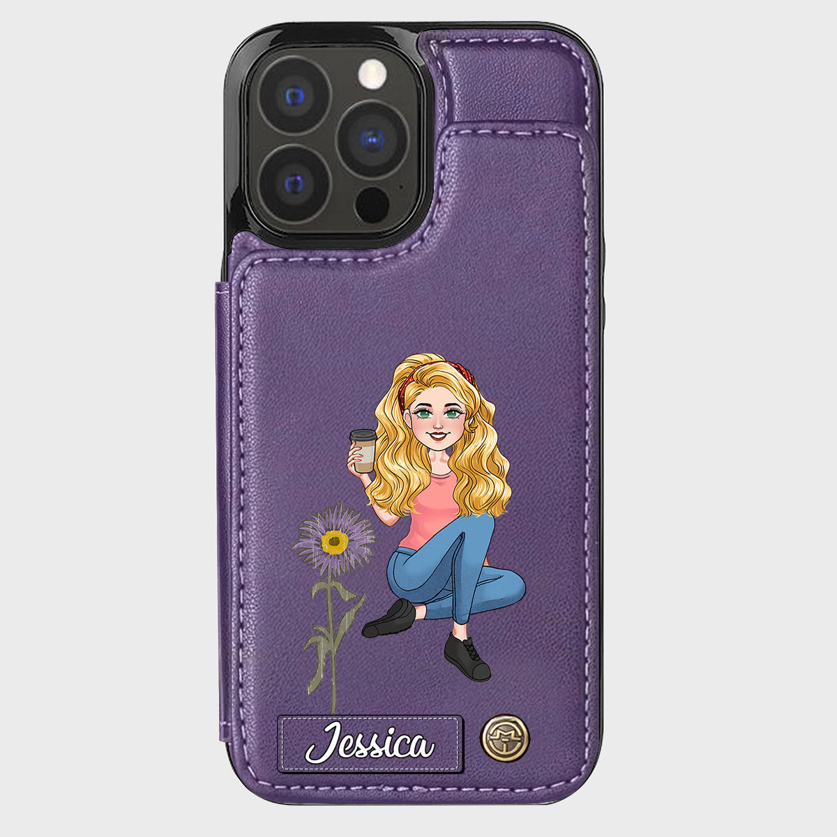 Geschenk zum Geburtstag der besten Freundin – Personalisierte Handyhülle mit Brieftaschenfunktion