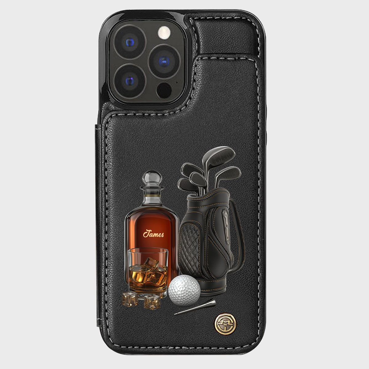 Whiskey & Golf - Personalized Golf Wallet Phone Case