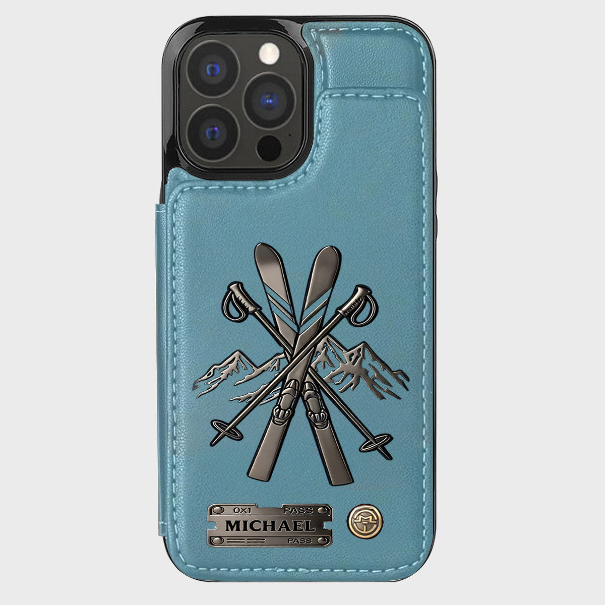 Love Skiing - Personalized Skiing Wallet Phone Case
