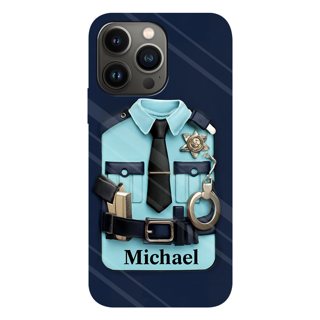 Officer, Police Uniform, Badge and Handcuffs - Personalized Police Officer Full Print Phone Case