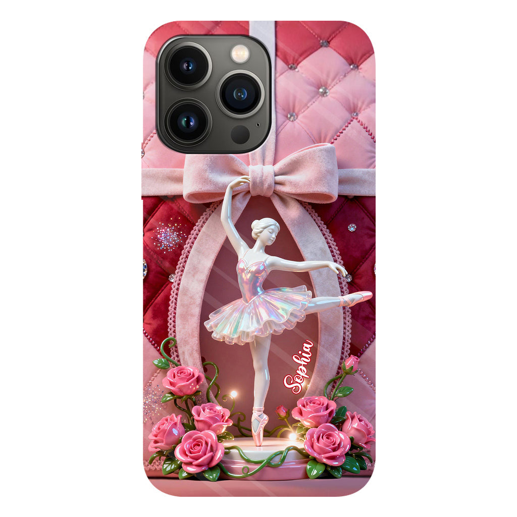 Einfach ein Mädchen, das gerne tanzt – Personalisierte Handyhülle mit Ballett-Vollbild