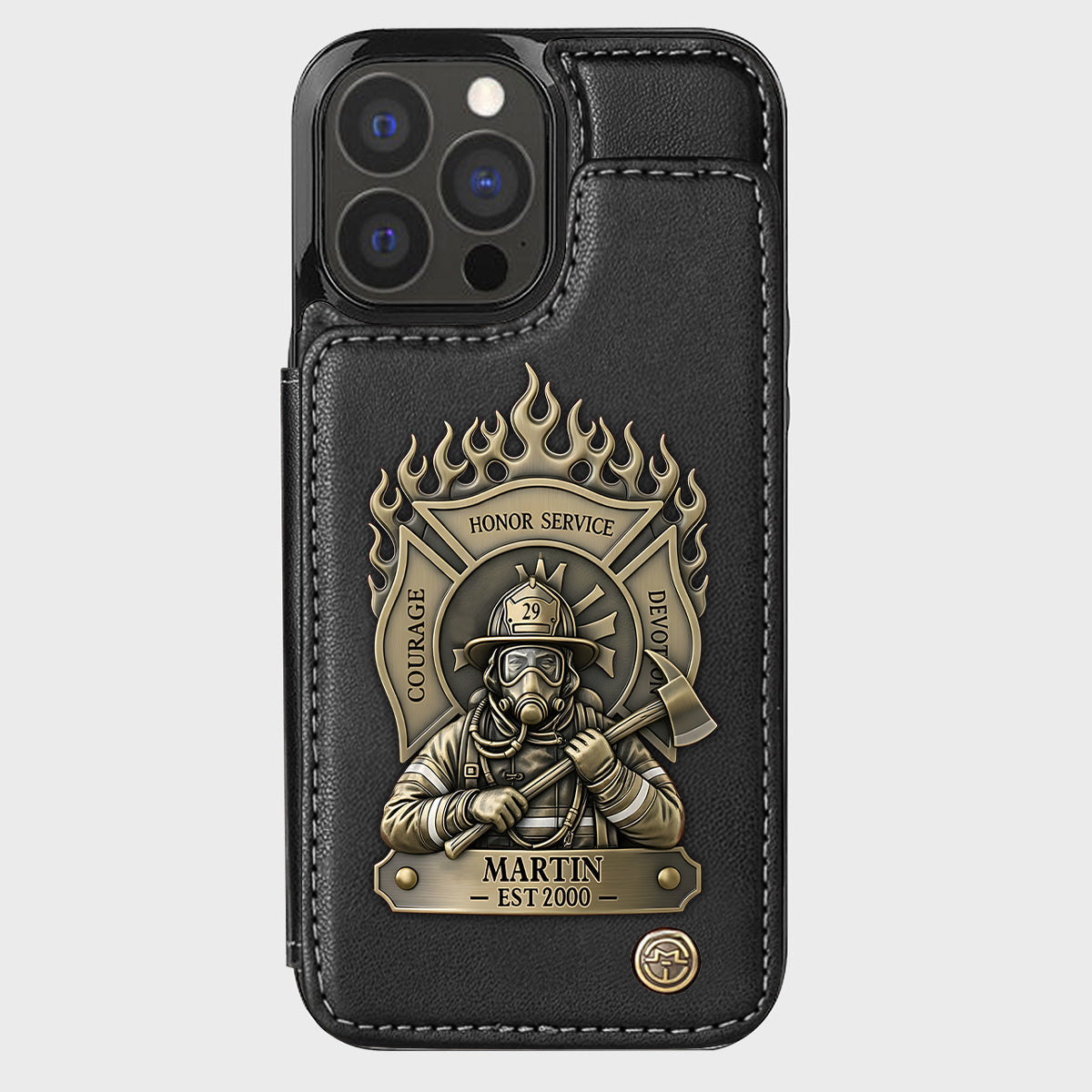 Stolzer Feuerwehrmann – Personalisierte Handyhülle mit Feuerwehrmotiv