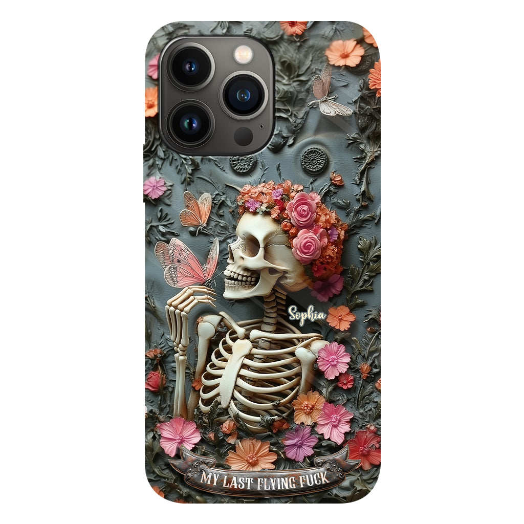 Mein letzter Fick - Personalisierte Handyhülle mit Totenkopf-Vollbild