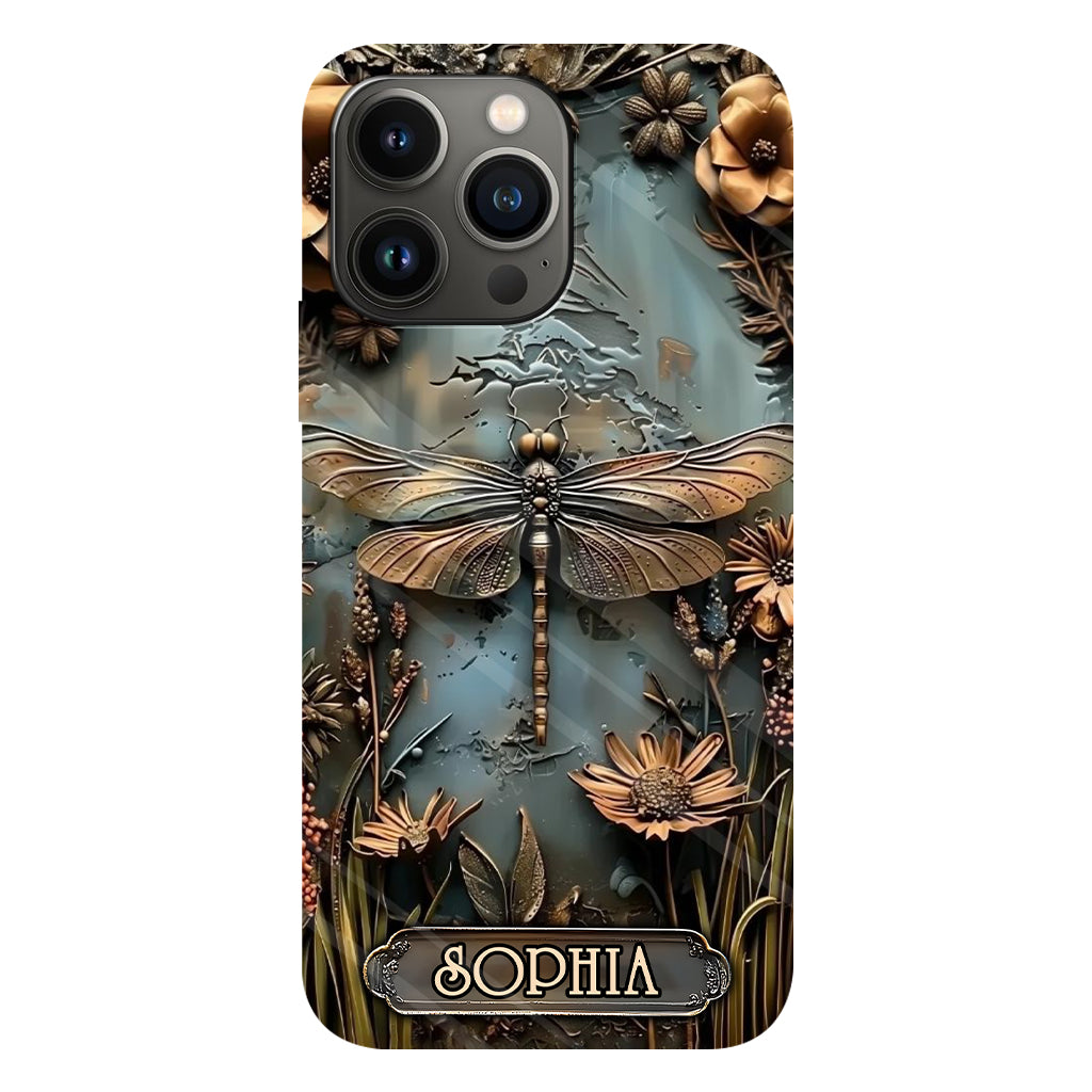 Wunderschöne Libelle, Schmetterling, Kolibri – personalisierte Handyhülle mit Gartenmotiven und Vollbilddruck