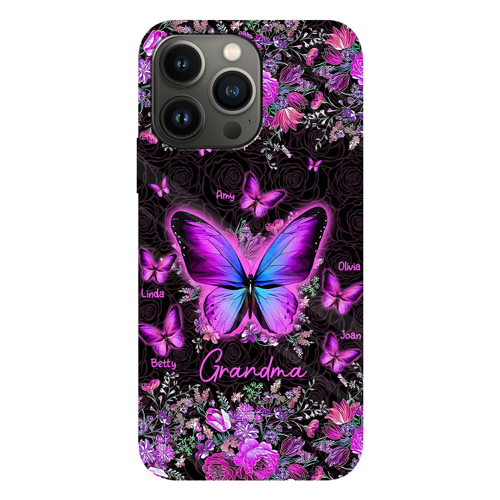 Grandma's Butterflies - Personalized Grandma Full Print Phone Case