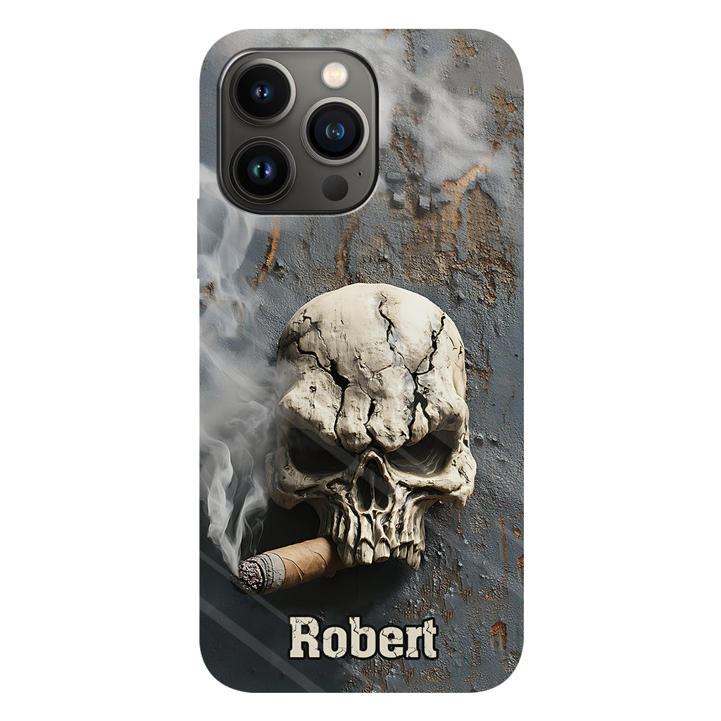 Skull Cigar - Personalized Skull Full Print Phone Case