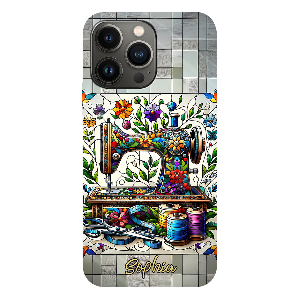 Ich liebe Nähen – Personalisierte Handyhülle mit Nähmotiv