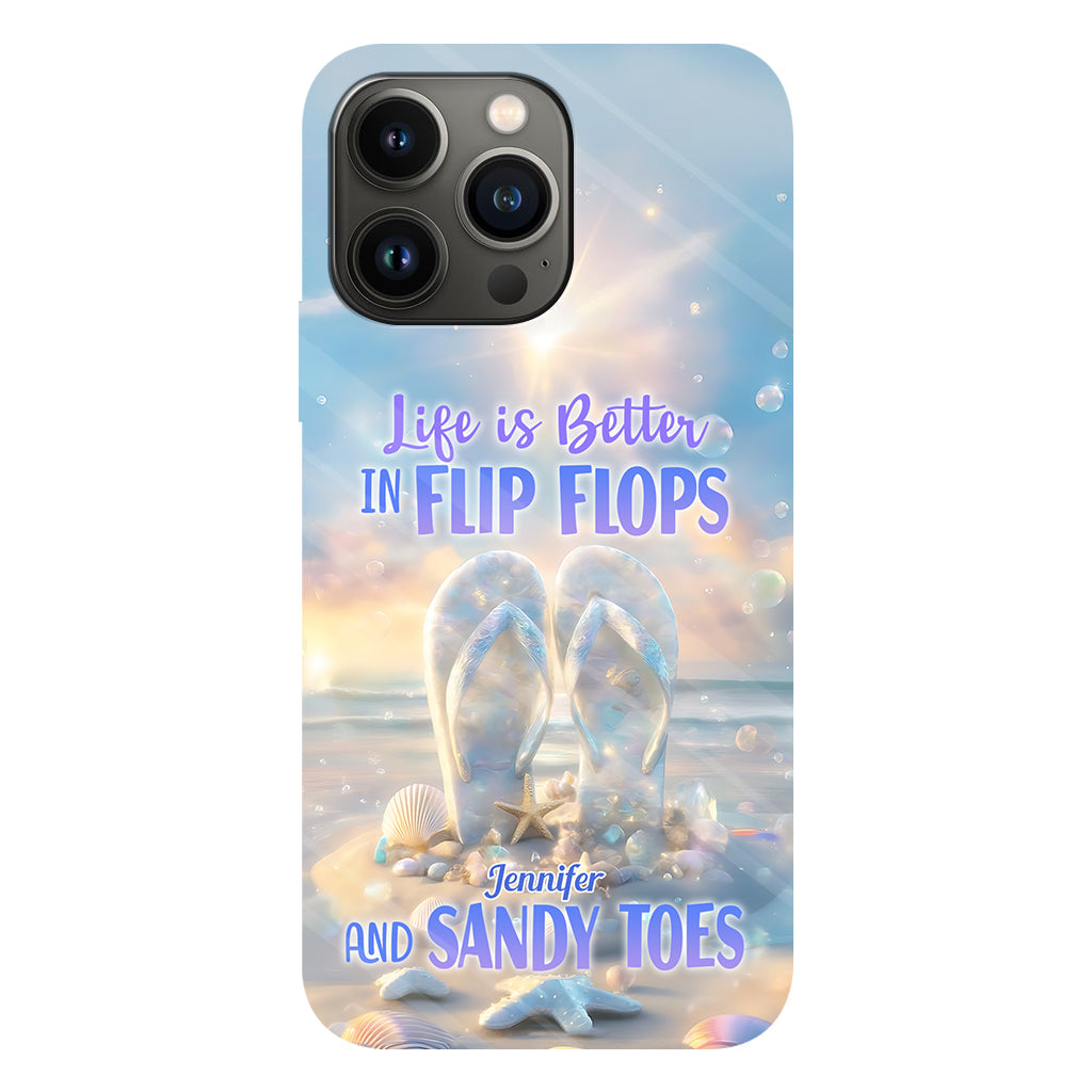 Life Is Better With Flipflops - Personalized Sea Lover Full Print Phone Case