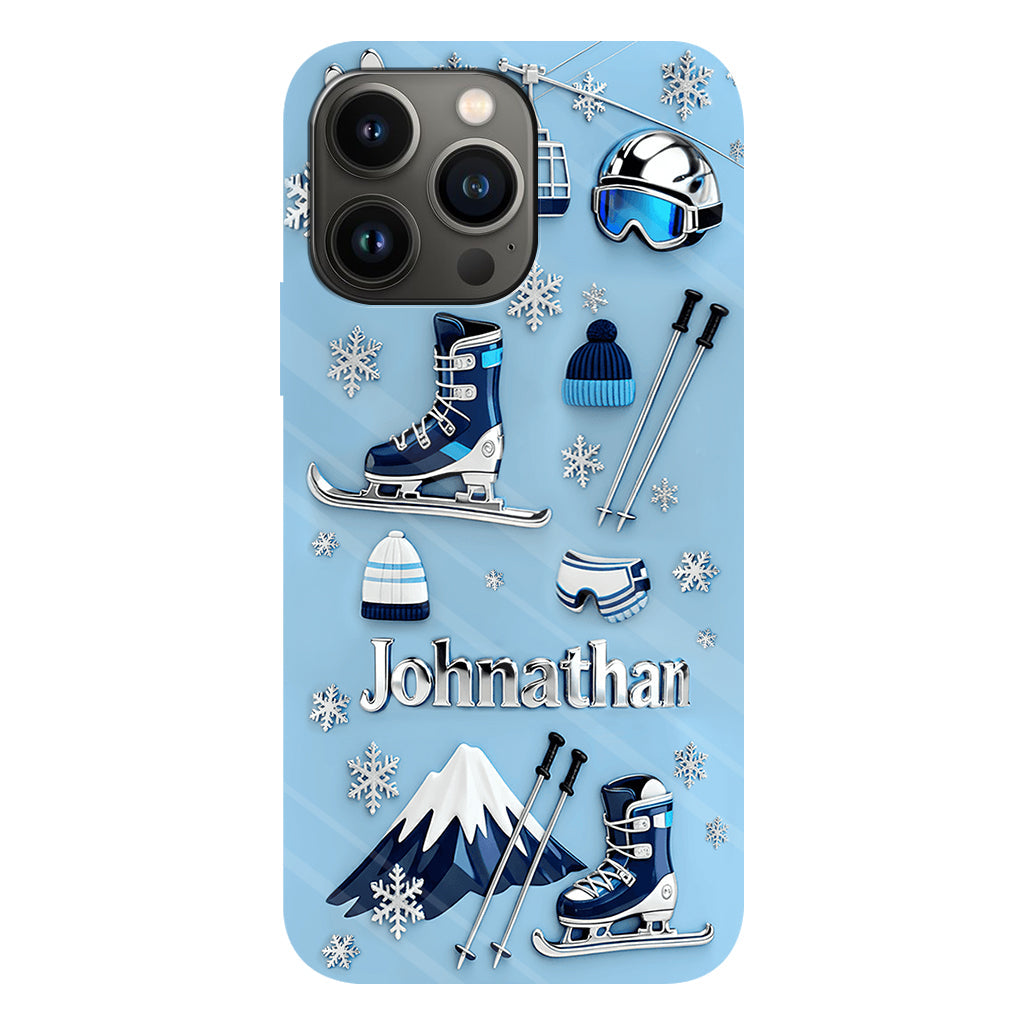 Skiing Makes Me Happy - Personalized Skiing Full Print Phone Case