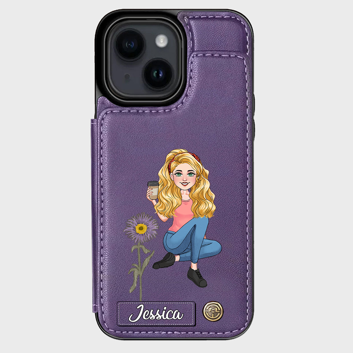 Geschenk zum Geburtstag der besten Freundin – Personalisierte Handyhülle mit Brieftaschenfunktion