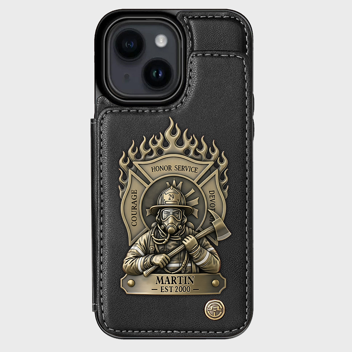 Stolzer Feuerwehrmann – Personalisierte Handyhülle mit Feuerwehrmotiv